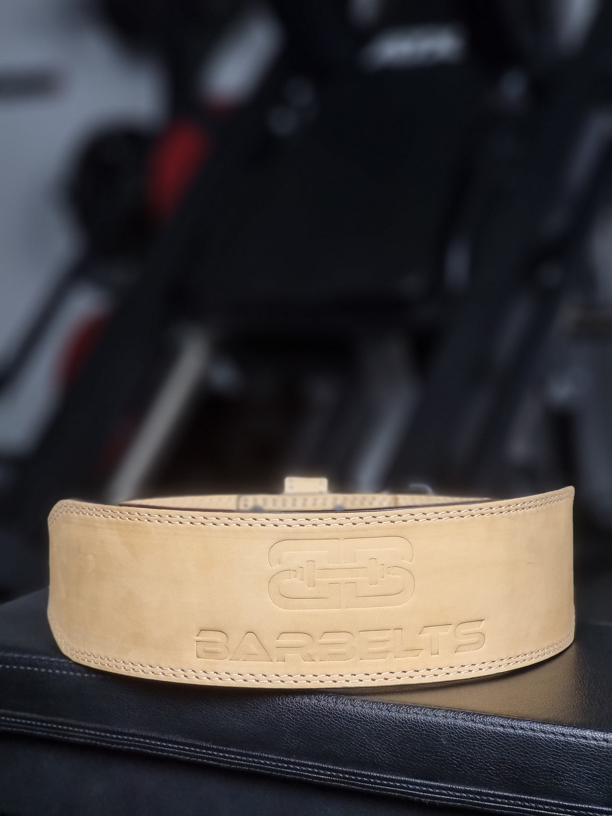 Barbelts Weightlifting Belt Sand - Fully made of leather