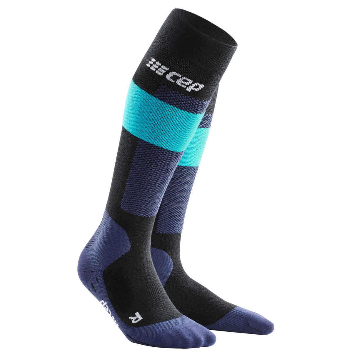 CEP Merino Ski Socks with Compression - Blue