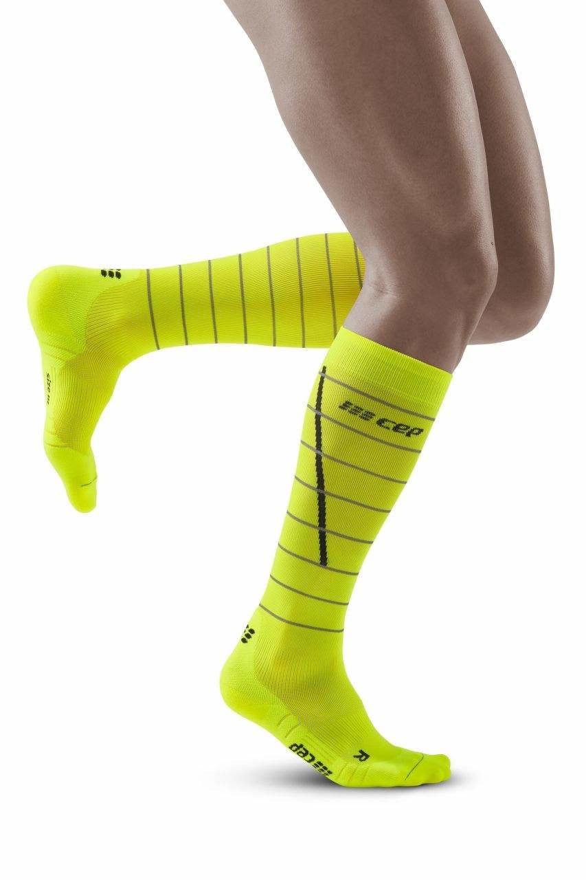 CEP Reflection Compression Stockings - neon yellow