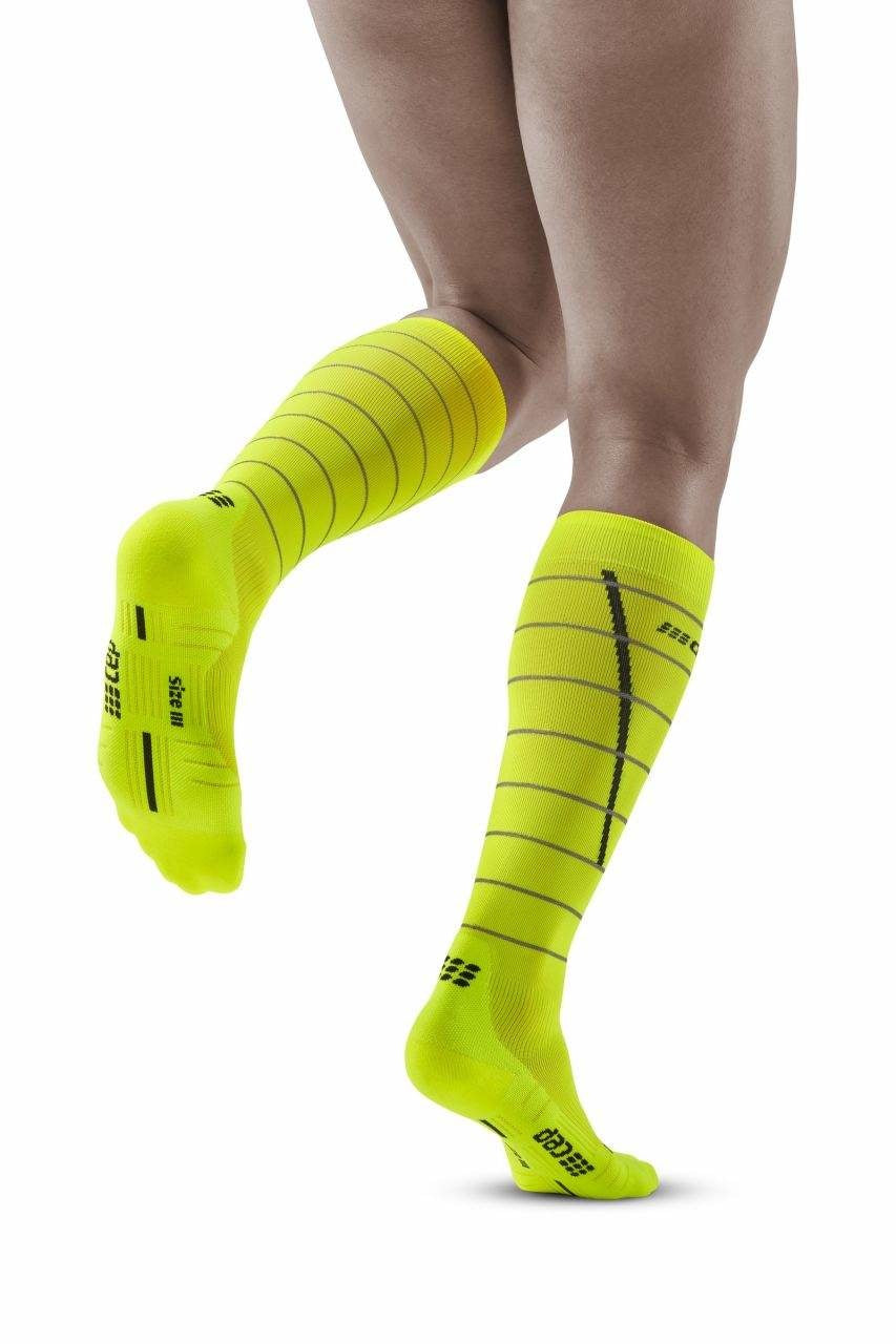 CEP Reflection Compression Stockings - neon yellow