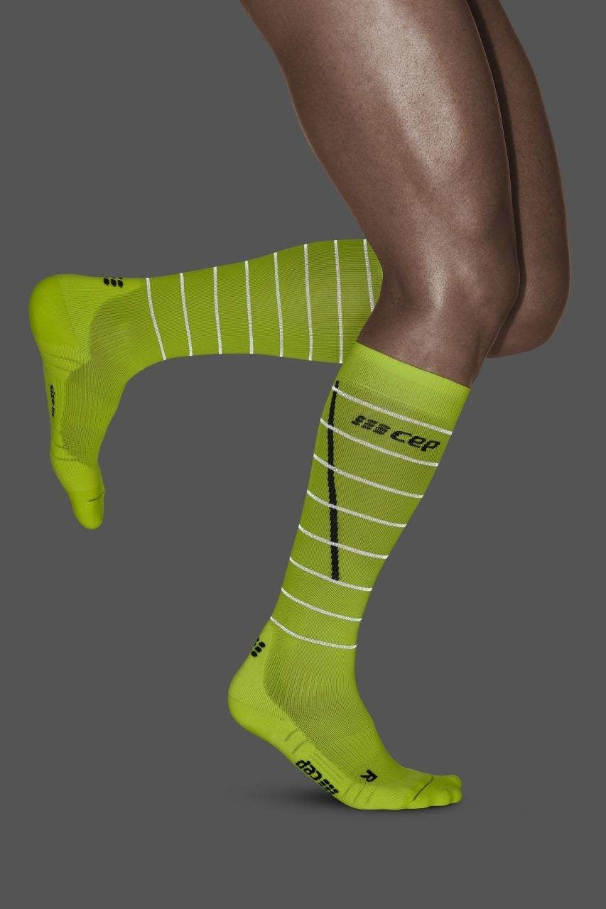 CEP Reflection Compression Stockings - neon yellow