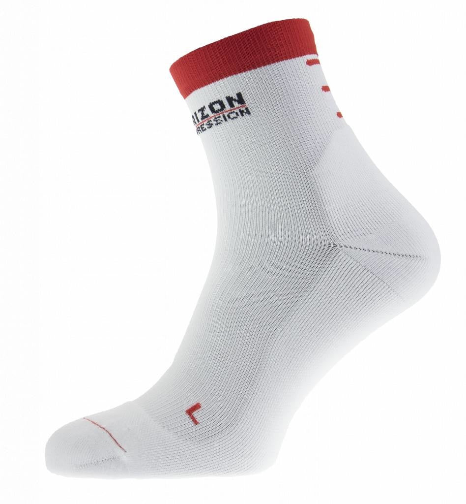 Horizon Quarter pressure sports socks - White / Red