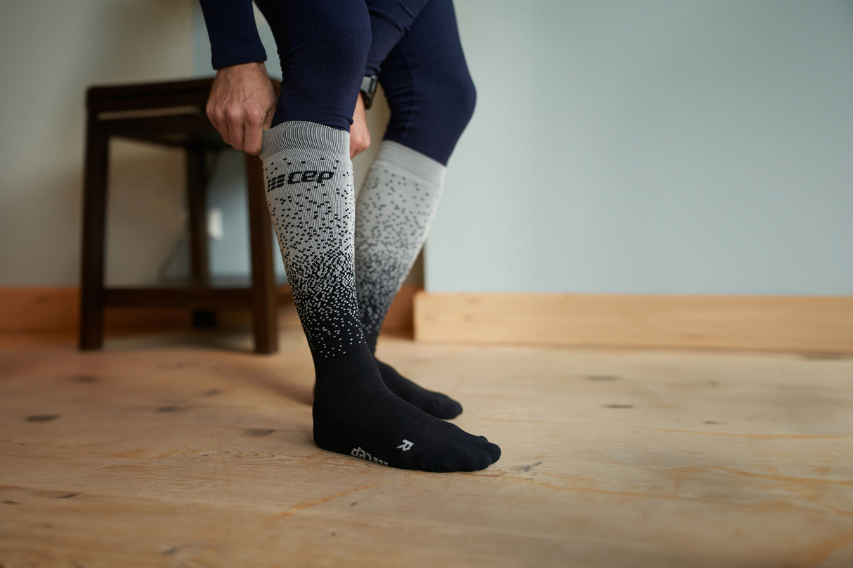CEP Ski Merino Compression Stockings - Black/Gray