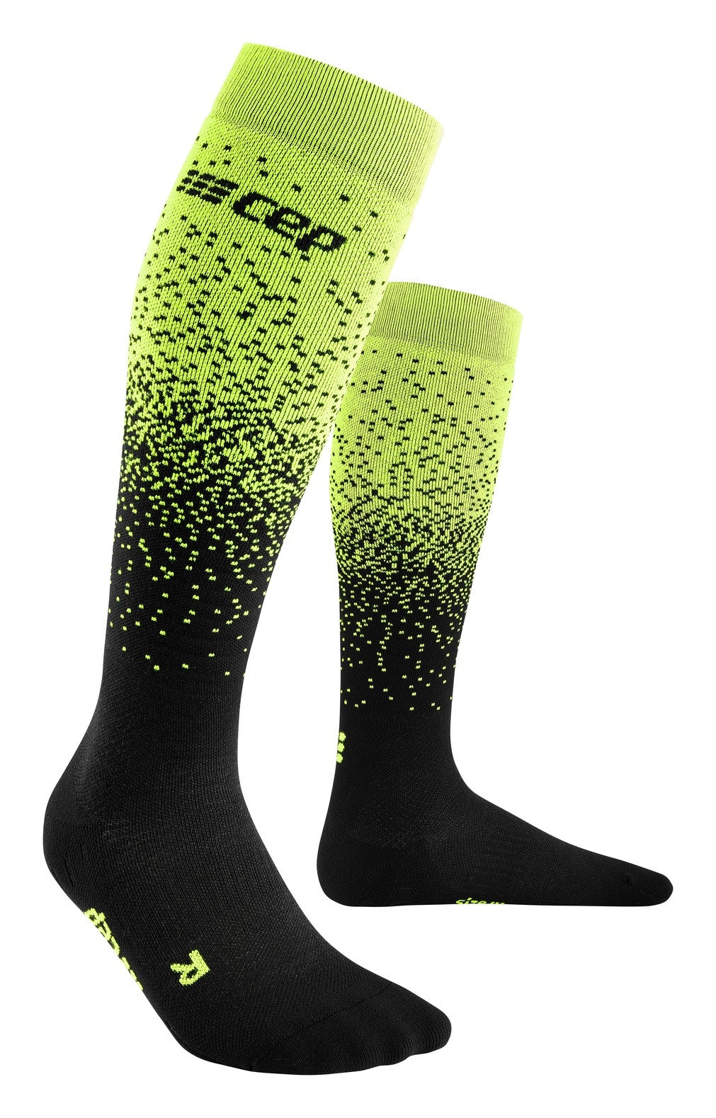CEP Ski Merino Compression Stockings - Black/Green