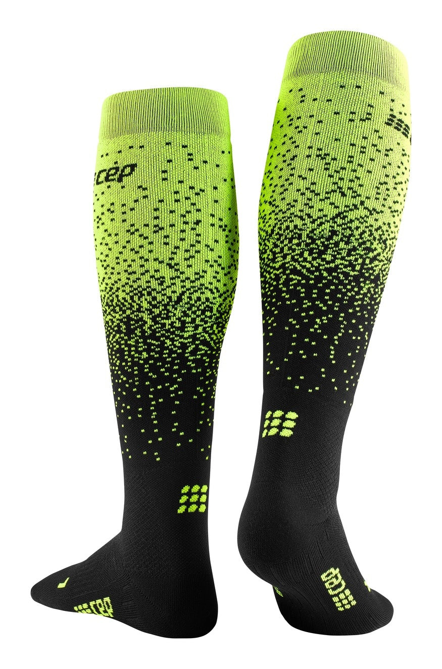 CEP Ski Merino Compression Stockings - Black/Green