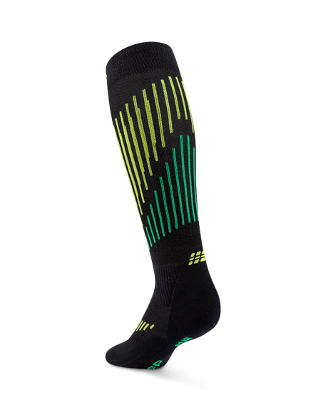 CEP Core Run Merino Compressiekousen 3.0 - zwart/lime