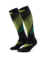 CEP Core Run Merino Compressiekousen 3.0 - zwart/lime