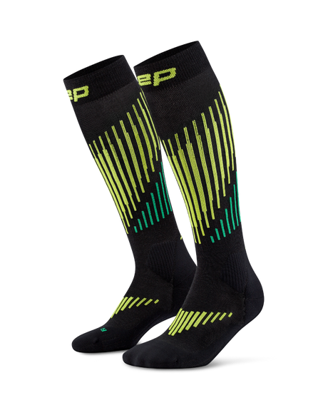 CEP Core Run Merino Compressiekousen 3.0 - zwart/lime
