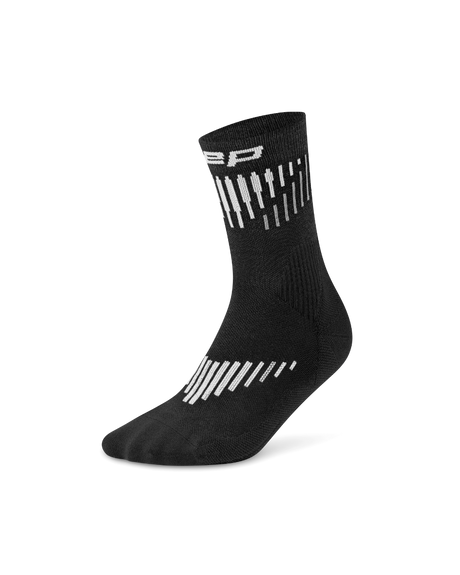 CEP Core Run Merino Mid Cut Sokken 3.0 - zwart/wit