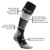 CEP Merino Compression Ski Socks - Gray