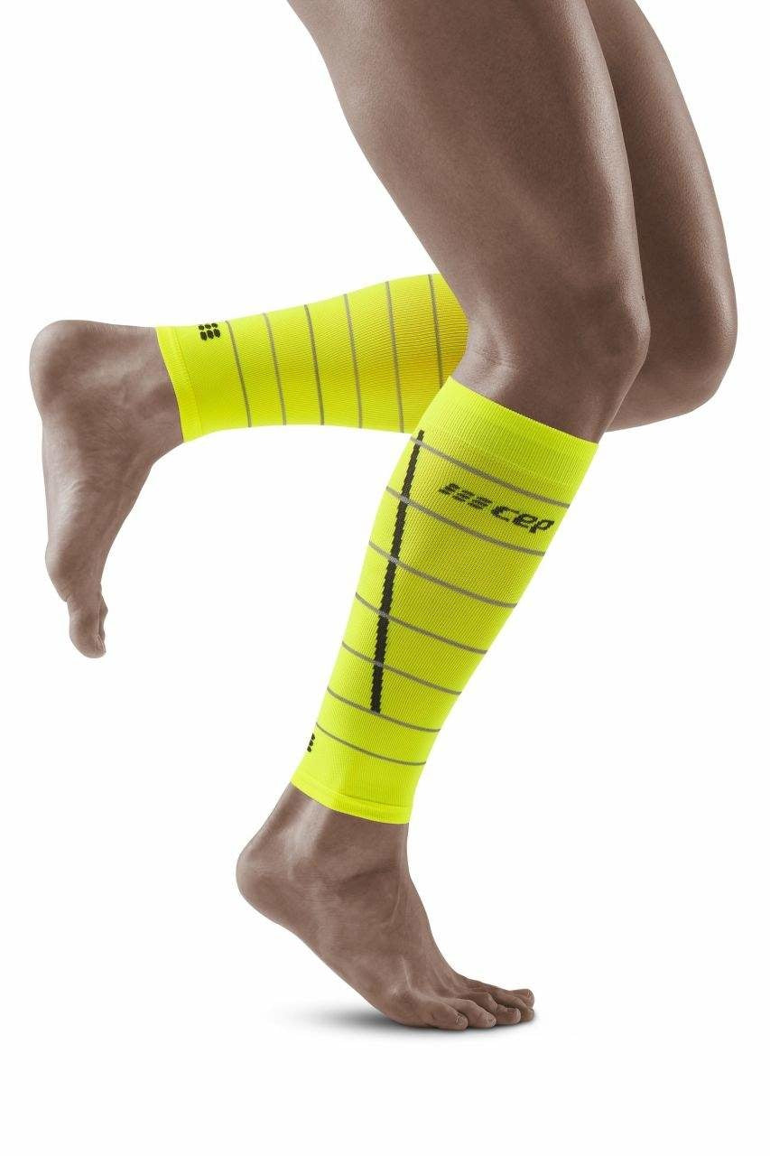 CEP Reflection calf sleeves - neon yellow