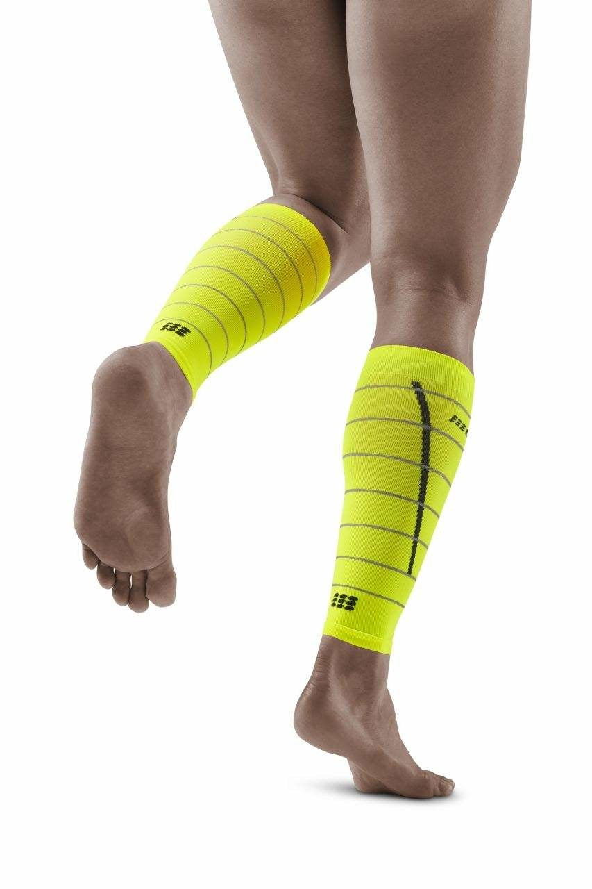 CEP Reflection calf sleeves - neon yellow