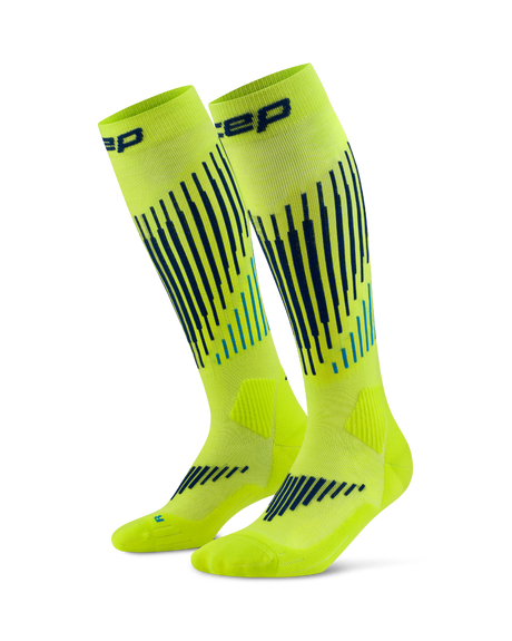 CEP Ski Touring Merino Skisokken 3.0 - lime/blauw
