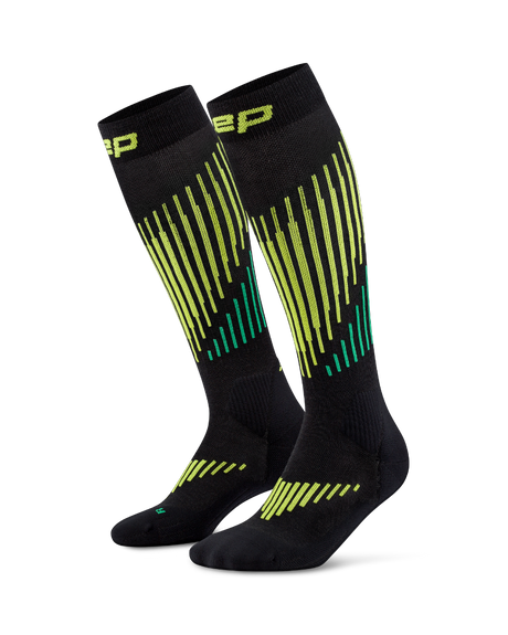CEP Ski Touring Merino Skisokken 3.0 - zwart/lime